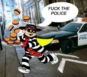 This is what a got when I Googled "crunk hamburglar." There was also a picture of the Hamburglar with J.Lo's face photoshopped on to it.